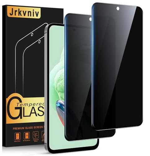 Jrkvniv Protector Pantalla de Privacidad para Xiaomi Redmi Note 12 4G/5G Cristal Templado Antiespia Protectora Vidrio Película Dureza 9H Antiarañazos Sin Burbujas Privacy Screen Protection,2 Piezas