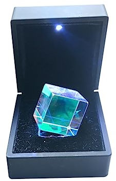 MAGICLULU Würfel -Geschenkbox des Lichts ästhetisch optischer Prismenwürfel blinken Streuung dichroitisch Farbe farbig klare Gläser Kaleidoskop Fänger x-Würfel Prisma Wissenschaftsdekoration
