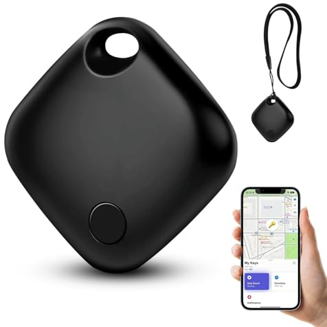 Glitfix Type-C Wiederaufladbar GPS Tracker, SmartTag Tracker kompatibel mit A-pple Find My App (nur IOS), Bluetooth GPS-Tracker für Hund, Fahrzeuge, Schlüssel und Gepäck(Lade-Kabel Nicht Enthalten)