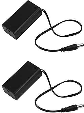 KEALLANS 2X DC 9V PP3 Boîtier de Support de Batterie Boîtier de Fil Fil sur/Off Couvercle de L'Interrupteur + Fiche 2.1mm