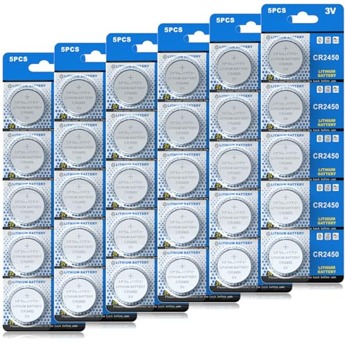 CR 2450 30er Votivkerzen,CR2450 Batterien 3V Lithium-Knopfzelle,Teelichter, Video, Computer, Rechner, IC-Karten