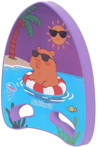 Nattork Planche de natation pour enfants et adultes, équipement d'entraînement avec poignées encastrées, pour enfants à partir de 3 à 6 ans, (Floatybara)