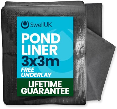 Swell UK 3m x 3m Pond Liner Free Underlay | UV Resistant | Garden Fish Ponds