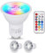YAYZA! GU10 LED Lampe Dimmbar, RGB+6000K mit Fernbedienung, 5W kaltweiß Glühbirne (Ersetzt 50W), 450LM Hohe Helligkeit LED lampen, 5 Modi 120°RGB Birne für Schienenleuchte, Downlights (2 Stück)