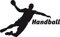 GRAZDesign Wandtattoo Handball Kinderzimmer | Wandaufkleber Teenager Sportler Spieler | Wandsticker Turnhalle Sport Jugendzimmer - 64x40cm / 070 schwarz