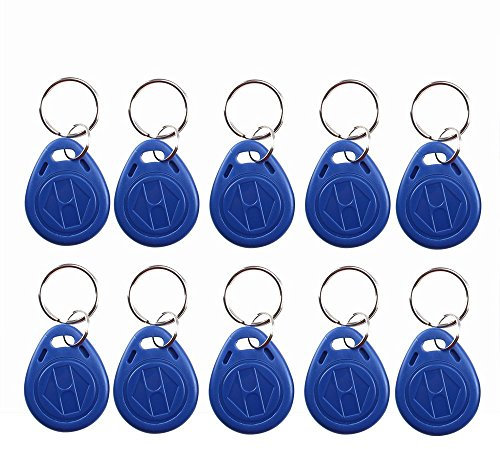HFeng 125 kHz T5577 / EM4305 RFID-Schlüsselanhänger, beschriftbar, NFC-Etiketten, Token, Näherungskennung, Zugangskontrolle, Schlüssel, Fob-Karte für Sicherheitseingangssystem, Farbe Blau (50)