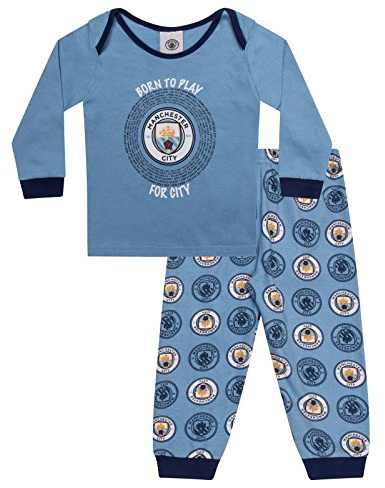 Manchester City Baby Pyjamas Long Boys Kids Official Football Gift