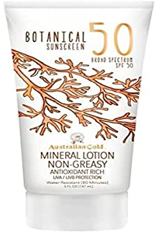 Australian Gold LSF 50 Botanical Mineral Lotion Sonnenlotion, 147 ml Sonnencreme, Weiß, (1er Pack)