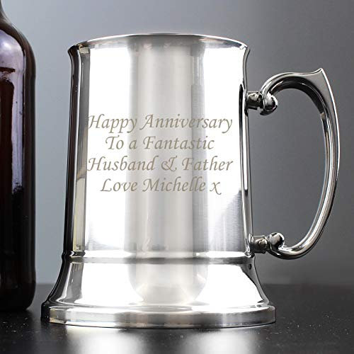 Custom Personalised Stainless Steel Tankard Laser Engraved Any Message. Birthdays, Special Occasions, Awards