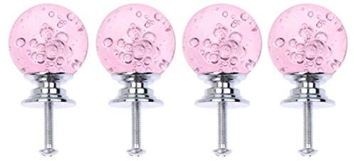 VOSAREA 4 Set Drawer Handles Bubble Ball Drawer Knob Door Pull Knob Bubble Ball Drawer Handle Kitchen Hardware Kitchen Door Handles Knobs Cabinet Pulls Drawer Pulls Dressing Table Glass