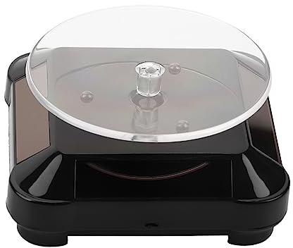 Solar Showcase 360 Degrees , Solar Rotating Stand Turntable Watch Phone Jewelry Display Stand LED Light Jewelry Tools & Accessories