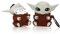 YIGEYI Custodia in Silicone Compatibile con Airpods 1 e 2 Funny Cute Cartoon 3D Case Cover[Yoda Alien] (Marrone)