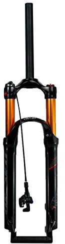 VPPV Fahrradgabel 26/27,5/29 Zoll MTB Downhill Fork, Gerade Röhre Schulterkontrolle Dämpfung Einstellen Federweg 120mm (Farbe : Remote Control, Size : 29 inch)