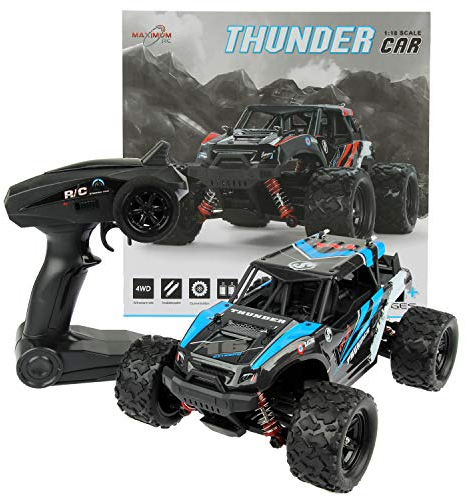 Maximum RC Monster Truck - 4WD Thunder Car 36km/h ferngesteuertes Auto - Ersatzteile (1x Monster Truck/Thunder Car blau)