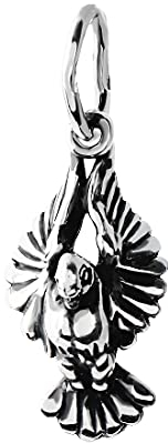 NKlaus 925 Sterling Silber Anhänger fliegende Taube Vogel Kettenanhänger oxydiert 10800