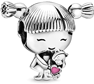 Annmors Kleines Mädchen Charms für Armband 925 Sterling Silber Anhänger
