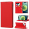 Copmob Case Compatible for iPhone 13 With Card Holder With Strap,Genuine Leather Flip Wallet Case,[3 Slots][Magnetic Closure][RFID-Blocking],Phone Case Cover for iPhone 13 - Red