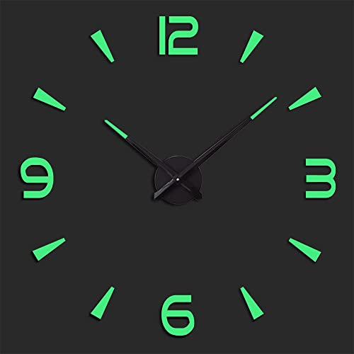 Genérico Frikimanes - Reloj de Pared DIY Horas Fluorescentes Gruesas 3D Adhesivas Agujas Grandes Largas 40 y 31 cm Ideal Casa Salón Cocina Oficina Bar Restaurante Peluquería y Negocios RP13F