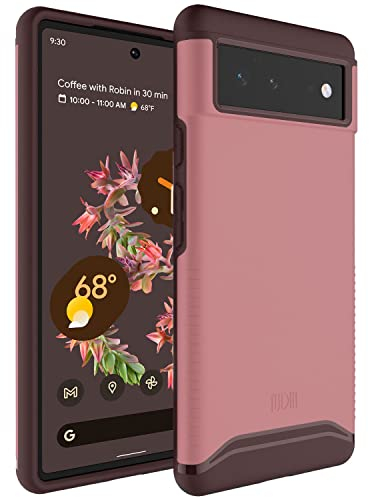 TUDIA DualShield kompatibel für Google Pixel 6 Hülle, [Merge] Stoßfestes Dual-Layer Dünn Hart TPU Militär Grade Schutzhülle für Google Pixel 6 - Smokey Pink