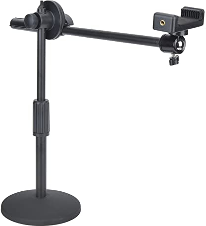 Überkopf-Telefonständer, Verstellbarer Tischplatten-Live-Ständer, Desktop-Fotografie, Überkopf-Telefonhalter, um 360 ° Drehbar, Lange Armhalterung, Zum Basteln, Backen, Zeichnen, Aufnehmen und Kochen