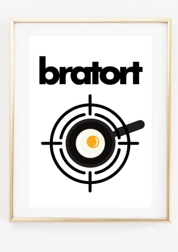 Din A4 Kunstdruck ohne Rahmen - Bratort - Tatort Küche - Pfanne Kochen Esszimmer Küche Essen Restaurant Druck Poster Bild
