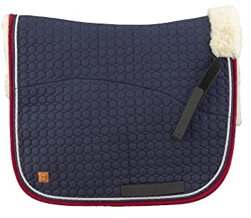 Rohn Lammfell Schabracke Flocke, Satteldecke für Pferde, Marineblau, Dressur (D)