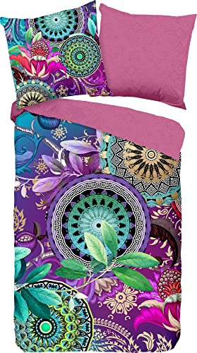HIP Axelle Satin Wendebettwäsche 135x200 cm (80x80 cm) Mehrfarbig