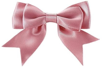 Lot de 30 nœuds de satin de 6 x 7 cm - Double nœud décoratif - Nœuds cadeaux pour bricolage, artisanat, mariage, Noël, Saint-Valentin, décoration de cartes, fabrication de décorations, vieux rose