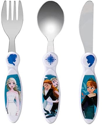 La Reine des Neiges 2 Ensemble de couverts pour enfants 3 pièces Couteau/fourchette/cuillère