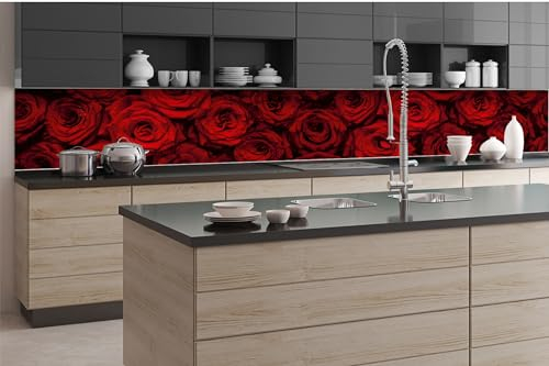 Dimex Küchenrückwand Folie Selbstklebend ROTE Fische 350 x 60 cm | Klebefolie - Dekofolie - Spritzschutz für Küche | Made in EU