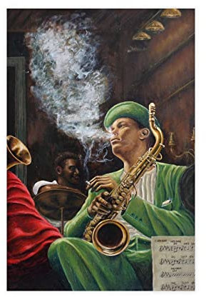 FISH DRAGATE Dexter Gordon 13 Leinwand-Poster, Wandkunst, Dekoration, Bild, Gemälde für Wohnzimmer, Schlafzimmer, Dekoration, ohne Rahmen, 40 x 60 cm