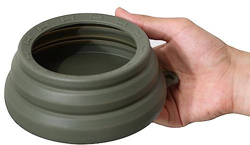 OHMO - Gamelle d'eau pliable pour chien, anti-déversement dus au mouvement de la voiture, gamelles de voyage pour chien et chat, 680,4 g, format M, vert camouflage