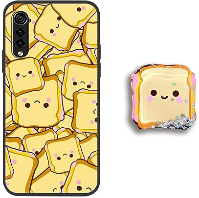 DESSEN Niedliches Cartoon Handyhülle für LG Velvet 4G/5G, Stoßfeste Bumper Hülle, Anti-Fingerabdruck Silikon Schutzhülle mit Ringhalterung Cover.5-1