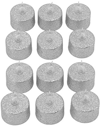 LED Candle Light, Flameless Battery Operated Decorative Electronic Tea Light Reusable Candle Light Flickering Bright Tealights for Wedding Anniversary Table Party Decor(Silver)