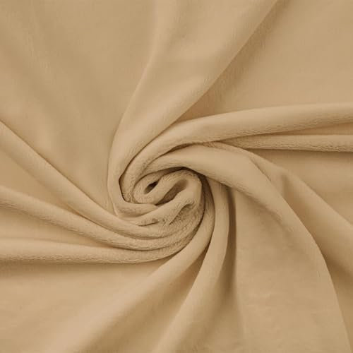 Textrend Microfaser-Plüsch - Minky-Glattes Stoff als Meterware - Stoff Shorty als Meterware in vielen Farben - Textilien 1x1.60m - Stoffe Meterware (Sandig)