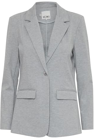 ICHI IHKATE Damen Blazer Jackenblazer Anzugsjacke mit 1-Knopf-Form Klapptaschen Reverskragen leicht elastisch Regular fit