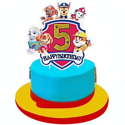 5-Jahre Tortendeko,Happy Birthday Tortendeko,Deko Torte,Kuchen Deko,Theme Torten Deko, für Kinder Baby Party Geburtstag Party Kuchen Dekoration Supplies