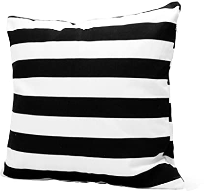 Generisch Kissenbezüge, Dekokissenbezug, schwarz-weiß gestreift, Kissen, moderner Flachs-Kissenbezug, Kissenbezug, Sofa, Schlafzimmer, Auto-Dekoration, 45 x 45 cm