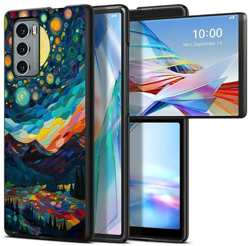 BWEGRHE Dreamy Sky progettata per LG Wing 5G, custodia rigida sottile in PC antiurto con ricarica wireless per LG Wing 5G (2020)