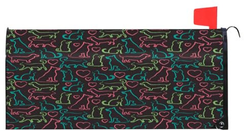 Copertura magnetica per cassetta della posta, gatto, cane, amore, cuore, impermeabile, copertura per cassetta delle lettere, per giardino, cortile, decorazioni per la casa per esterni, dimensioni stan