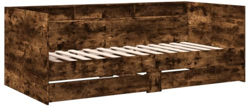 vidaXL Tagesbett, Gästebett mit 2 Schubladen mit Rollen, Schlafsofa für Schlafzimmer, Bettsofa Sofabett Daybed Bett, Räuchereiche 90x200cm Holzwerkstoff