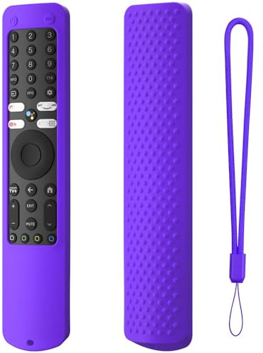 Funda de Mando a Distancia Compatible con Xiaomi XMRM-ML - Silicona a Prueba de Golpes con Cordón para TV (Sólo la Funda) (Morado)