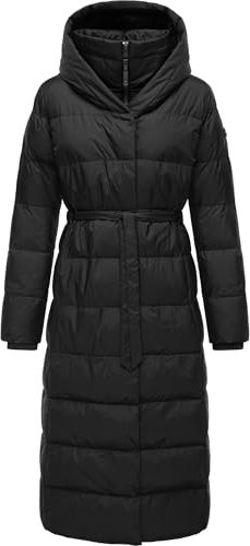 Ragwear Damen Wintermantel Warmer Steppmantel lang mit Kapuze Niara Long YOUMODO Black Gr. XXL