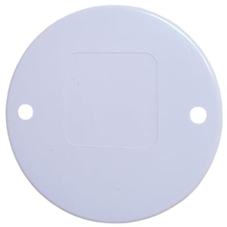 White PVC Round Circular Box Lids - 65mm DIA - Fits 20mm & 25mm Conduit Boxes (Pack of 10)