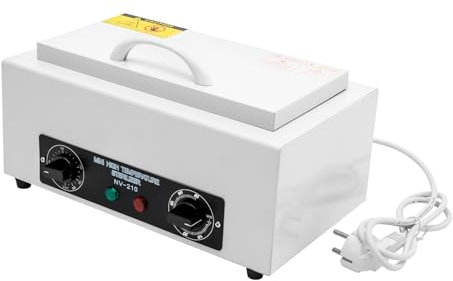 Heißluft Sterilisator - Hochtemperatur Desinfektionsgerät bis 200°C (392°F) - Edelstahlstruktur -Mini UV Lampe für Nägel, UV Lampe für Gelnägel, UV Lampe sterilisiert mit höchster Effizienz