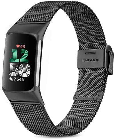 Issinlky Metallarmband für Charge 6/ Charge 5 Armband, Edelstahlarmband für Charge 6/ Charge 5 Damen Herren