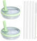 2 Pack 40 oz Tumbler Flip Straw Lid Replacement fit for Stanley Quencher 1.2L, Spill Proof Splash Resistant Tumbler Lids, Tumbler Cover Sets with 4 Straws and 1 Cleaning Brush (Light Green, 40oz)