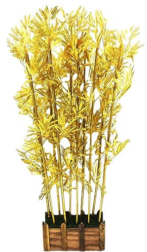 Artificial Bamboo Plant Gold Faux Trees Look Real in Pot 1.5m Tall for Indoor Outdoor Living Room Decor Farmhouse Front Porch 30cm/11.8inch 6x1.5m Bamboo