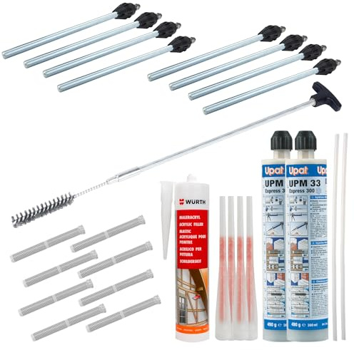 Schwerlast-Befestigung Thermax M16, 12–17cm WDVS (8X Befestigungspunkte) | Terrassenüberdachungen, Markisen & Vordächer an 12–17cm Dämmung: inkl. 450-mm-Bohrlochbürste, Verbundmörtel, Maleracryl