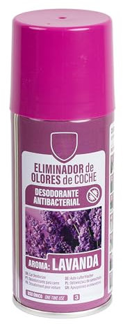 H HANSEL HOME Eliminador de Olores Coche de Descarga Única, Ambientador Coche Nuevo, Limpiador Aire Acondicionado Coche, Elimina el Olor y la Humedad, 1 Unidad x 150ml, Lavanda